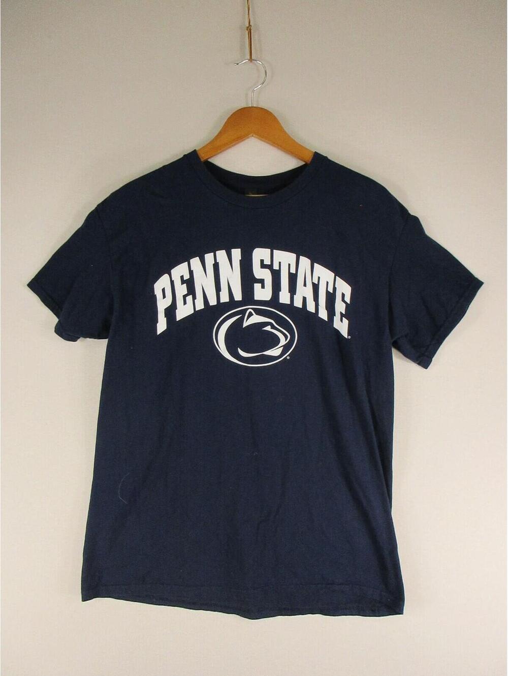 Gildan Penn State Shirt Mens L Navy Short Sleeve Nittany Lions Logo Tee Cotton